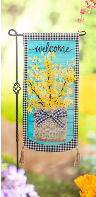 Forsythia Basket Everlasting Impressions Textile Décor
