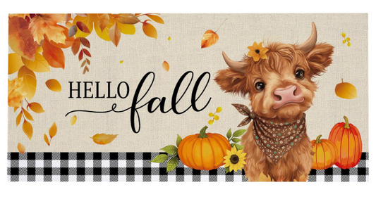 Frankie The Fall Highland Cow Sassafras Switch Mat