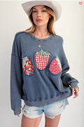 SIERRA FRUIT PATCH FRONT WASHED TERRY PULLOVER