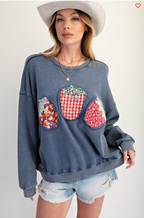 SIERRA FRUIT PATCH FRONT WASHED TERRY PULLOVER