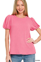 Puff Sleeve Corded Shirt