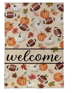Game Day Welcome Burlap Flag