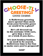 Ghoose-tly Greetings Goose Charms in a Basket