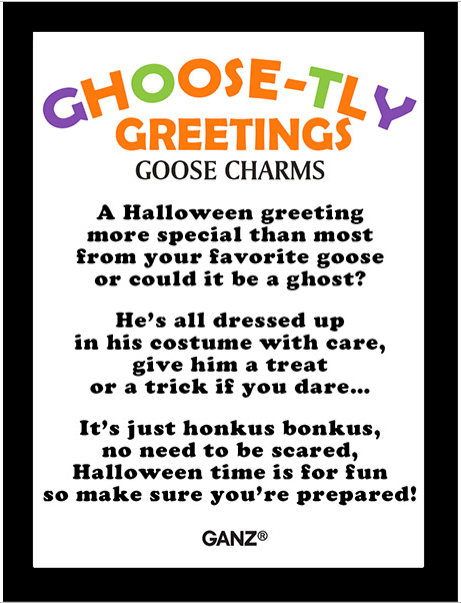 Ghoose-tly Greetings Goose Charms in a Basket