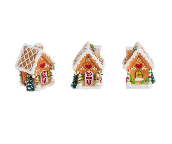 Gingerbread House Charms in a Basket