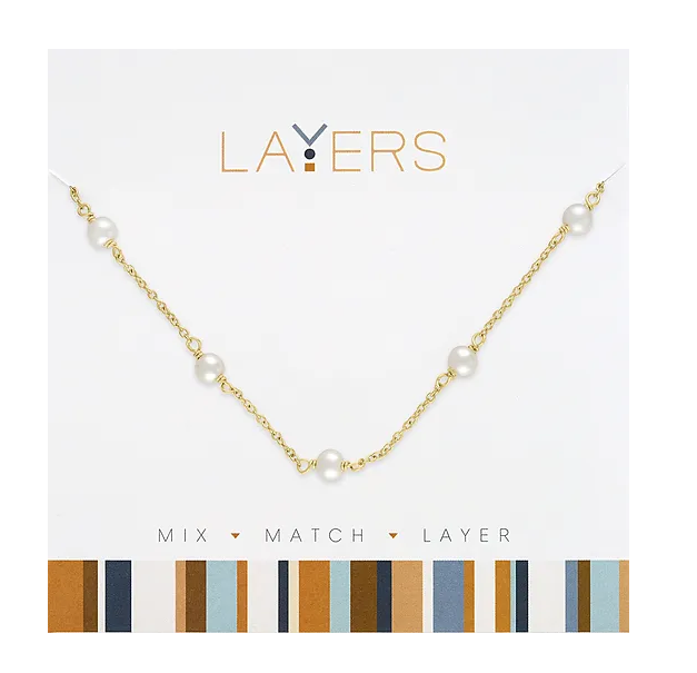 Gold Multi Pearl Layers Necklace Lay-131G
