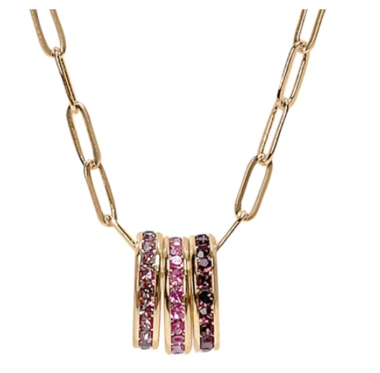 Birthstone Charm Paperclip Necklace (Choose your Chain)