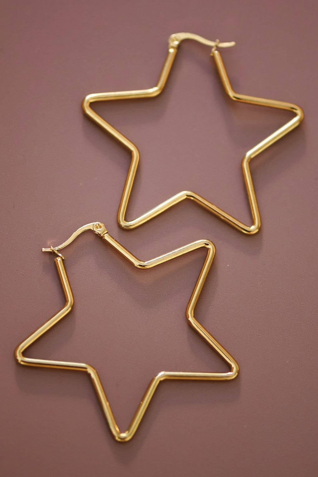 Silver Star Waterproof Non-Tarnish Stainless Steel Hoops