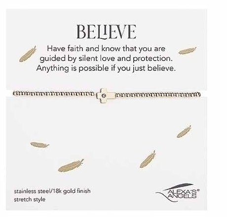 7"L STRETCH BRACELET HEART, STAR, CROSS