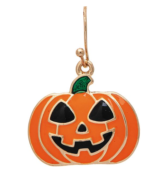 Gold Happy Jack-o-lantern Earring