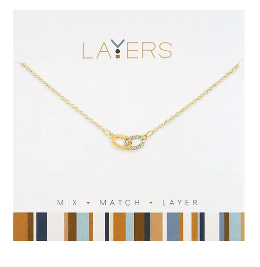 Gold Links Layers Necklace Lay-179G