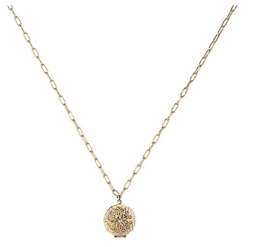 36"L HEART/ROUND LOCKET NECKLACE