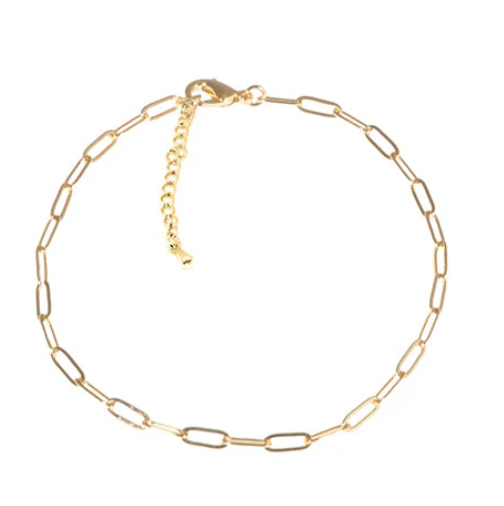 Gold Paper Clip Chain Anklet Maya J
