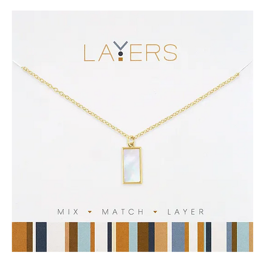 Gold Rectangular White SS Layers Lay-185G