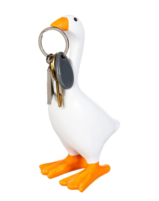 Gordy the Desktop Goose Hillside Pasture Table Décor, Resin Magnetic Key Holder, 8"H