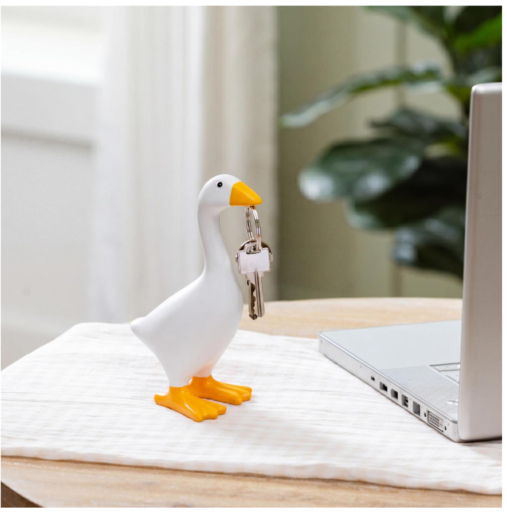 Gordy the Desktop Goose Hillside Pasture Table Décor, Resin Magnetic Key Holder, 8"H