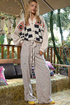 Granny square checker pattern sweater cardigan
