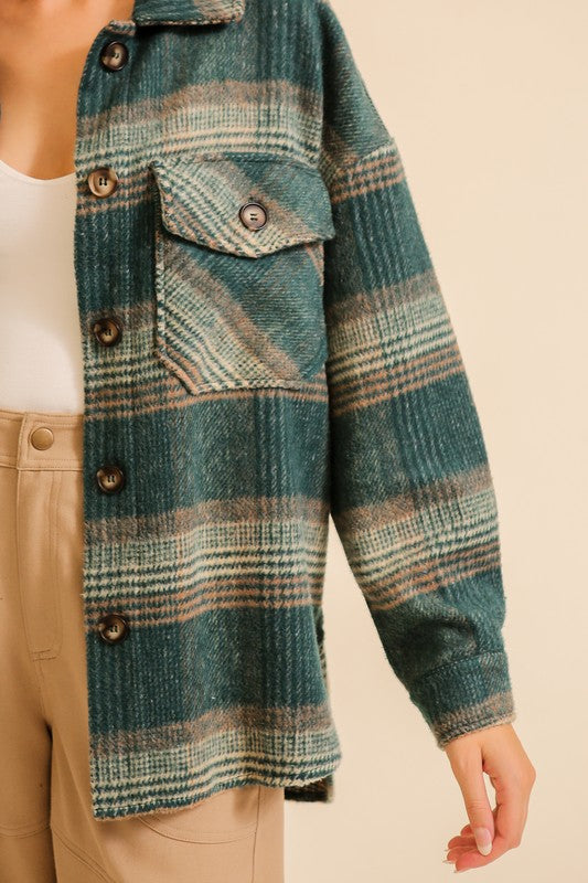Cozy Plaid Button Up Shacket