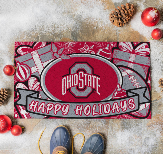 Ohio State University Holiday PVC Mat, 28"x16"