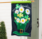 Happy St. Patrick's Day Floral Hat Applique Flag