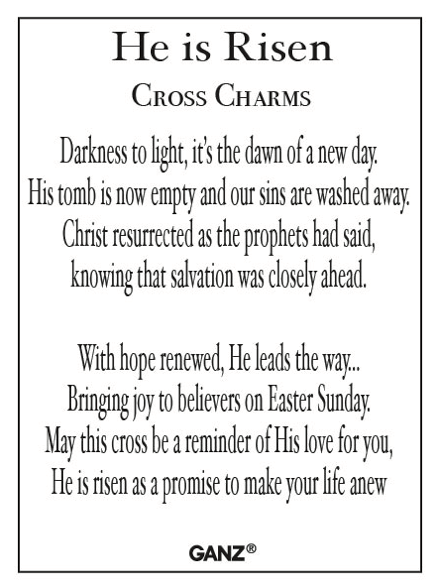 He is Risen Cross Charm