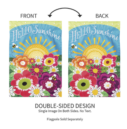 Hello Sunshine Applique Garden Flag