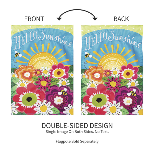 Hello Sunshine Applique Garden Flag