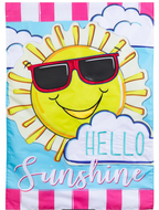 Hello Sunshine Applique House Flag