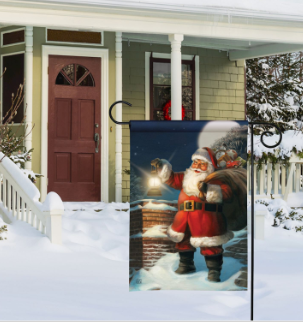 Here Comes Santa Claus Garden Flag