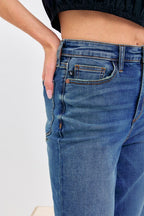 High Waist Straight Fit Judy Blue Jeans Dark Wash
