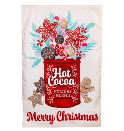 Hot Cocoa Holiday Blend Applique House Flag