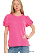 Puff Sleeve Corded Shirt