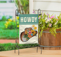 Howdy Floral Cowboy Hat Burlap Flag