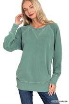 PIGMENT DYED FRENCH TERRY PULLOVER WITH POCKETS
