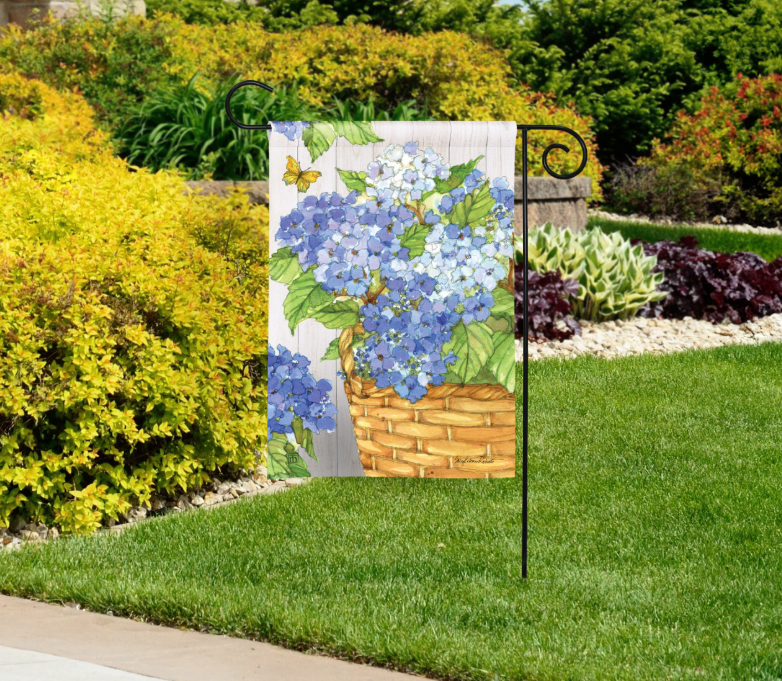 Hydrangea Basket Garden Flag