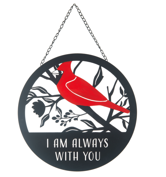 Round Laser Cut Cardinal Memorial Wall Decor