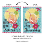 It's Happy Hour Somewhere Applique Garden Flag