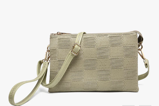 Izzy Crossbody w/ Guitar Strap - Checker Light Sage