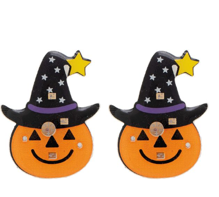 Jack-O-Lantern Light Up Post Earring