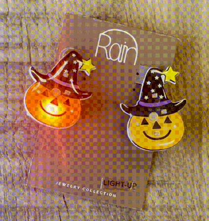 Jack-O-Lantern Light Up Post Earring