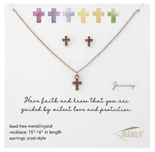 Alexa's Angels Birthstone Necklace and Earring Set