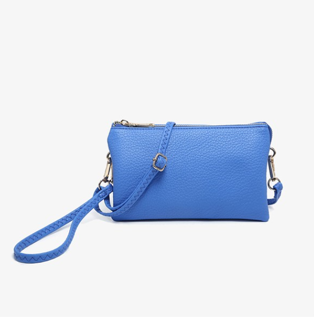 Jen & Co. - M013 Riley Monogrammable 3 Compartment Crossbody/Wristlet