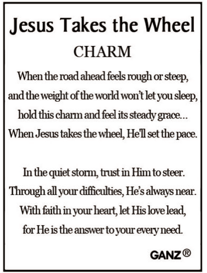 Jesus Takes the Wheel Charms