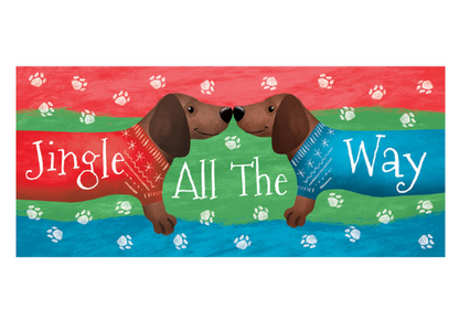 Jingle All the Way Dachshunds Sassafras Mat