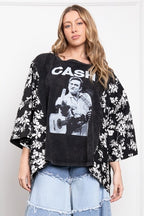Johnny Cash Poncho Sleeve Top