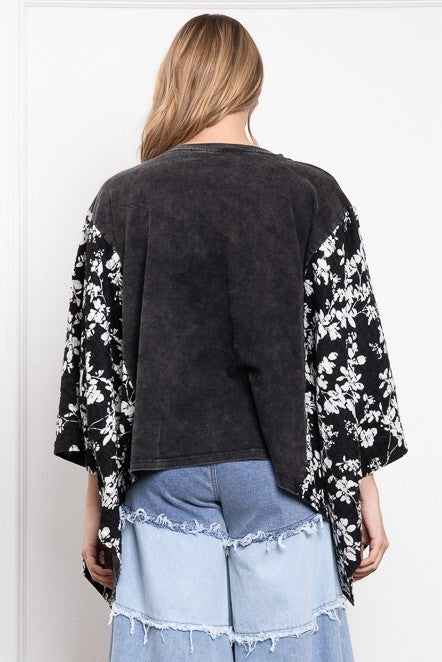 Johnny Cash Poncho Sleeve Top