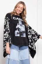 Johnny Cash Poncho Sleeve Top