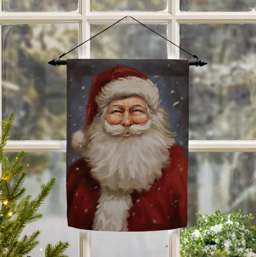 Joyful Santa Suede Flag