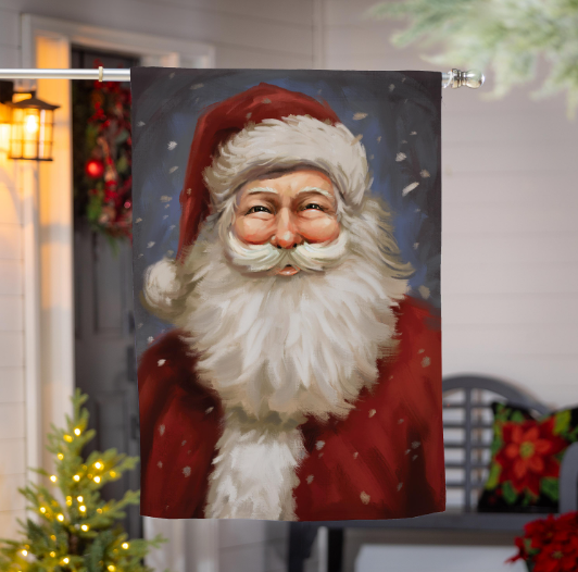 Joyful Santa Suede Flag