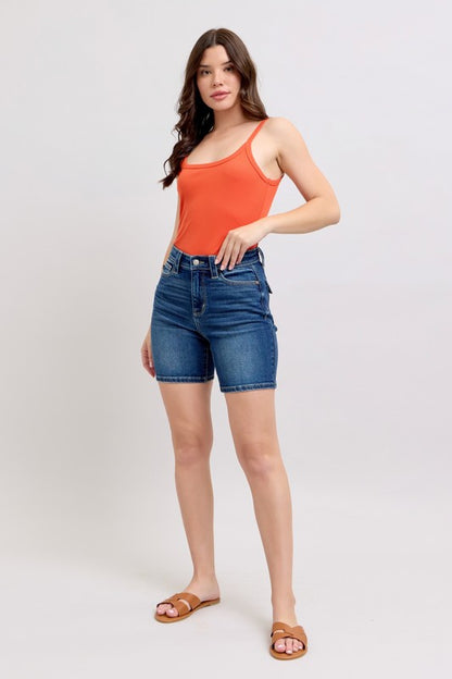 Judy Blue HW Bermudas W/ Back Flap Pockets